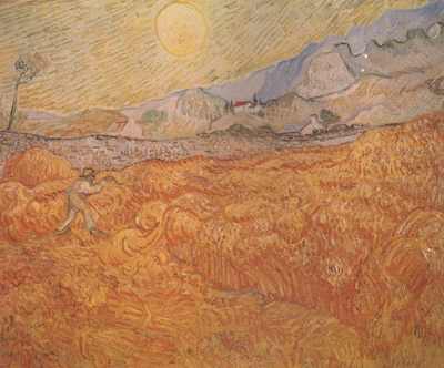 Wheat Field behind Saint-Paul Hospital with a Reaper (nn04)